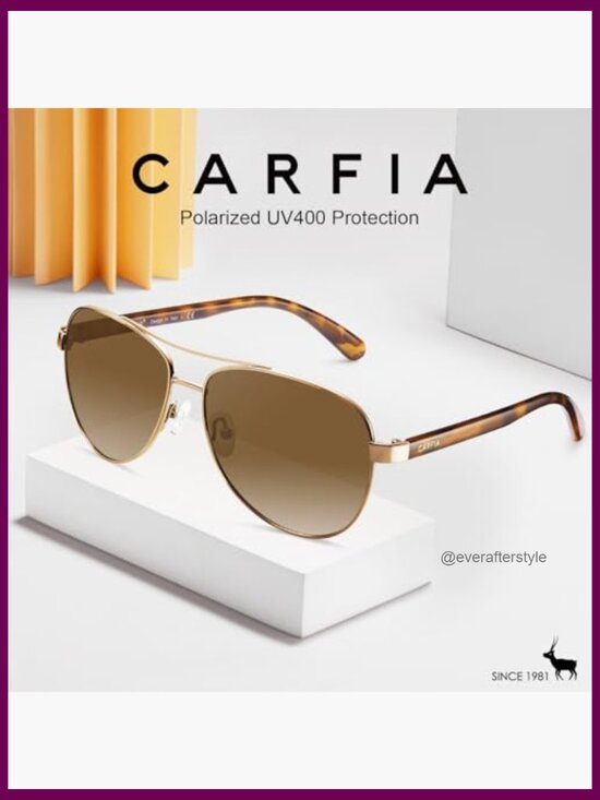 Polarized Sunglasses with Acetate Arms and Metal Frame for UV Protection
